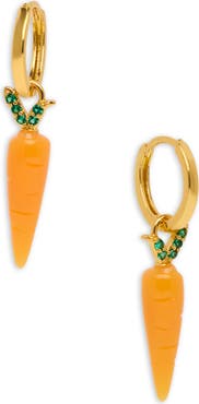 SAACHI Carrot Charm Huggie Earrings