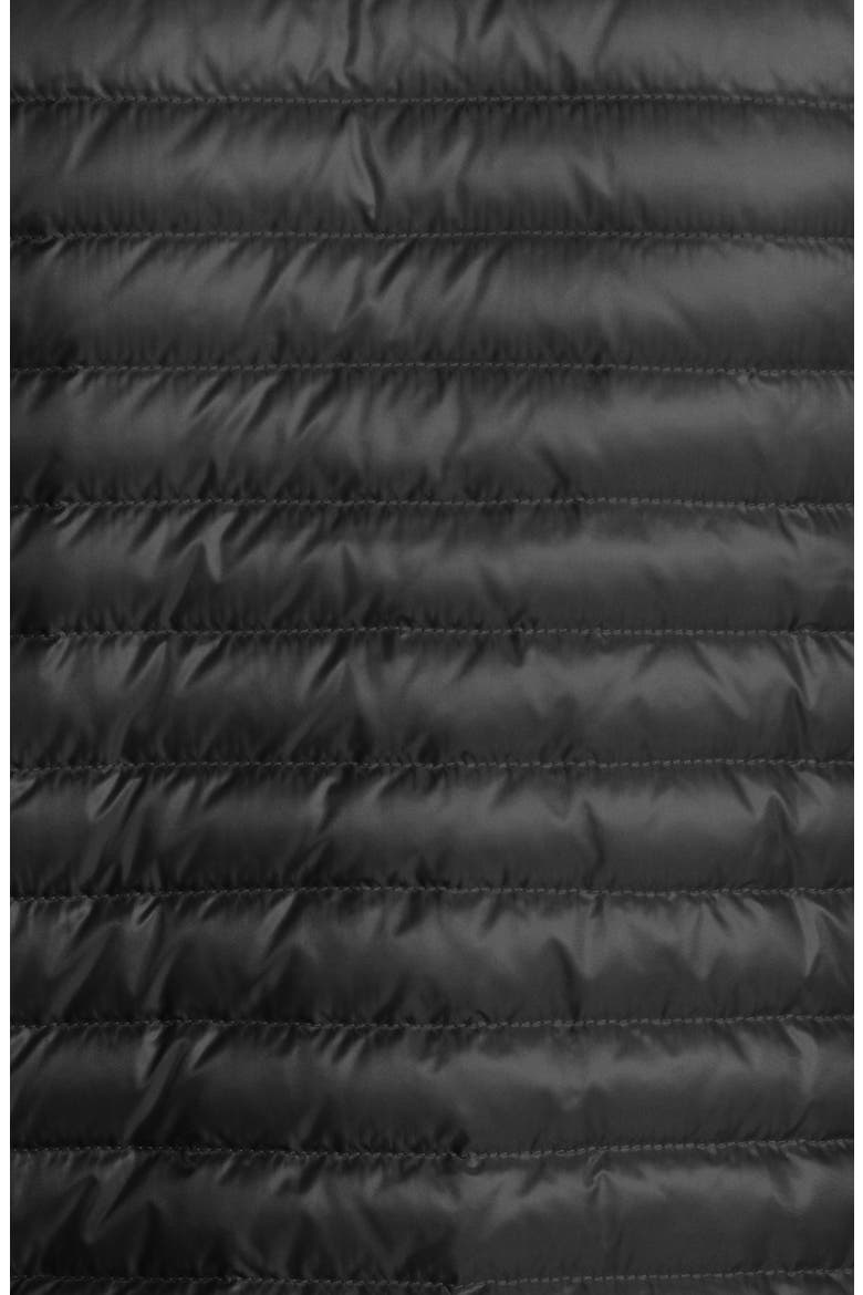 Quilted Down & Knit Cardigan, Alternate, color, BLACK
