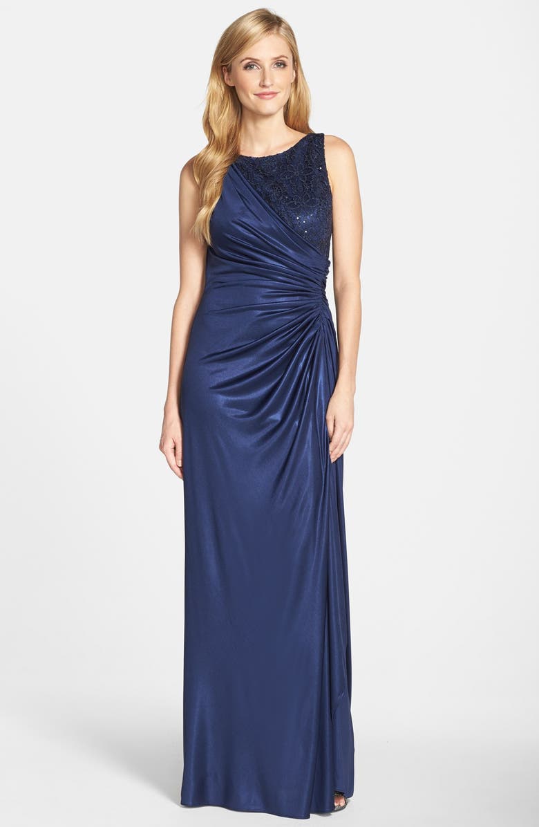 chinese dress ladies Adrianna Papell AP1E203566W Metallic Floral Evening Formal Dress