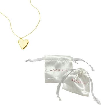14K Gold Plated Heart Locket Pendant Necklace