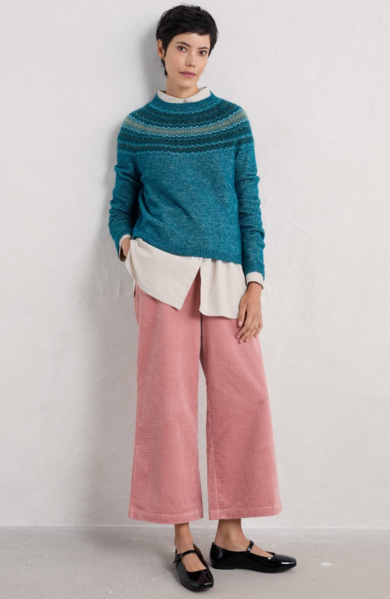 Seasalt Cornwall Spruce Frost Fair Isle Sweater, Alternate, color, 