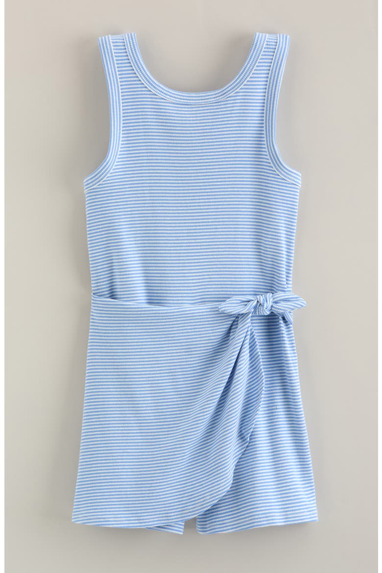 Kids' Wrap Skirt Romper, Main, color, BLUE ROBBIA-IVORY DRESS STRIPE