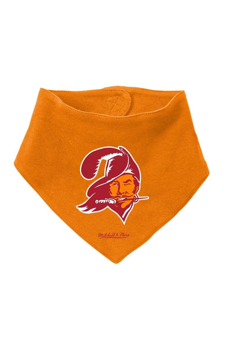 Newborn & Infant Mitchell & Ness Orange/Red Tampa Bay Buccaneers Throwback Big Score Bodysuit, Bib & Bootie Set, Alternate, color, Orange