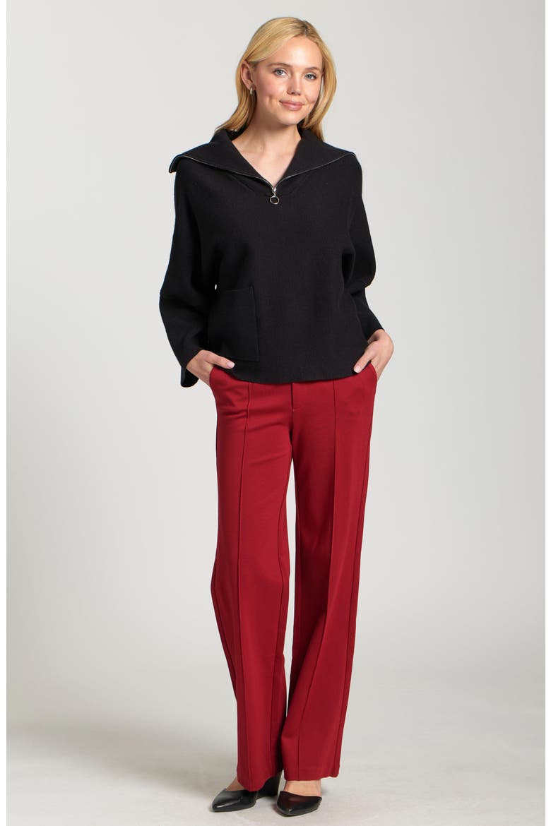 Half-Zip Pullover, Alternate, color, BLACK