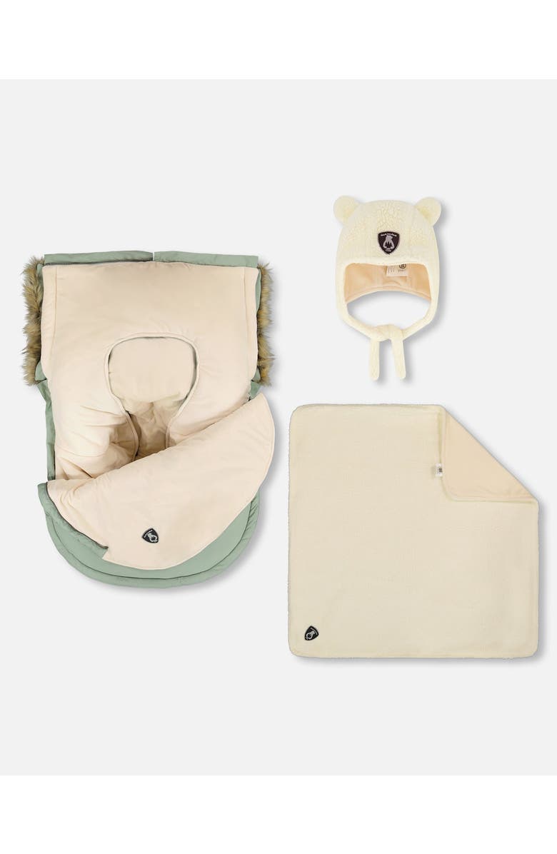 Deux par Deux Boy Bunting Bag Designed for Car Seat and Stroller, Main, color, Sage Green