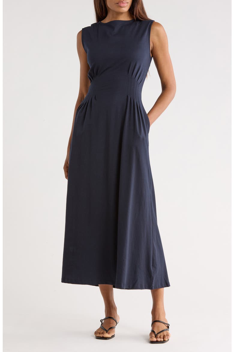 Boat Neck Sleeveless Dress, Main, color, SKY CAPTAIN