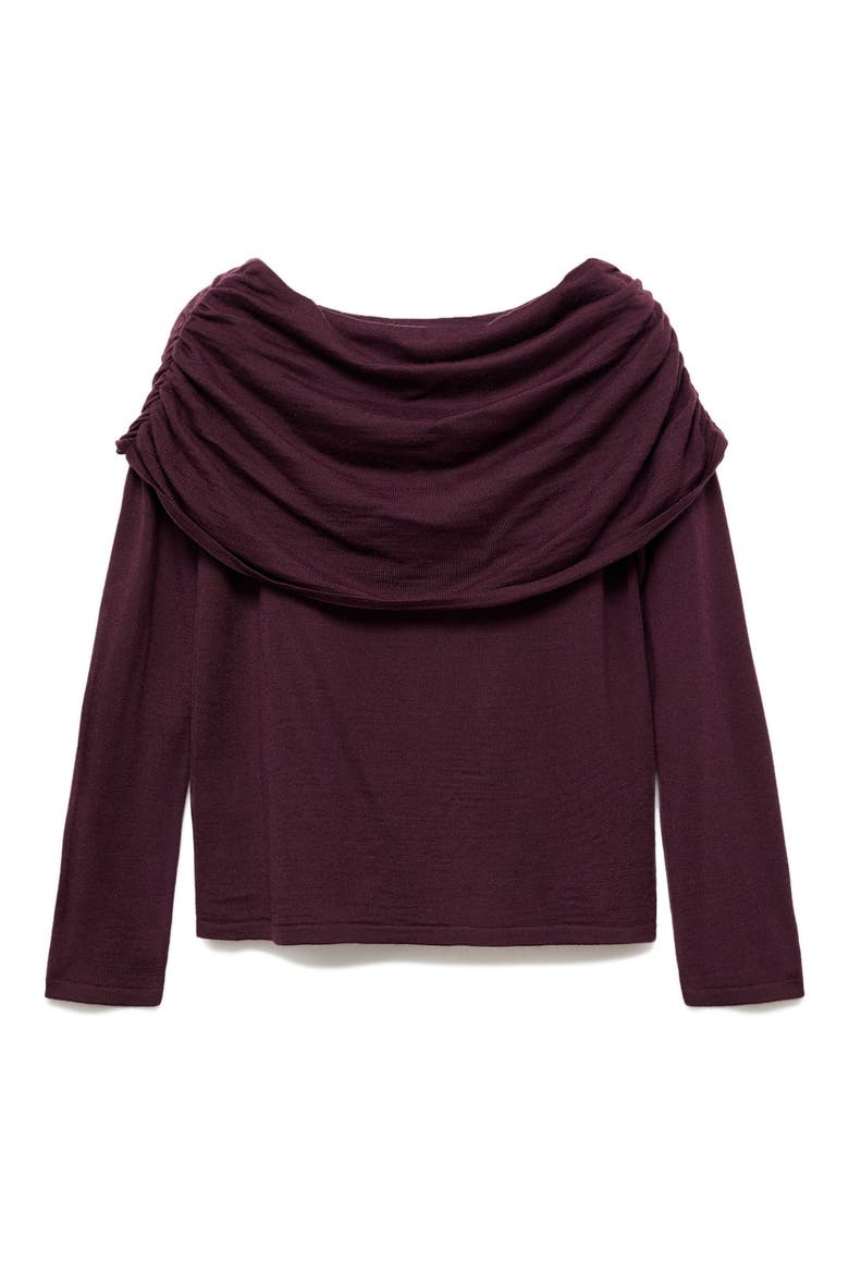 Off the Shoulder Sweater, Alternate, color, WINE