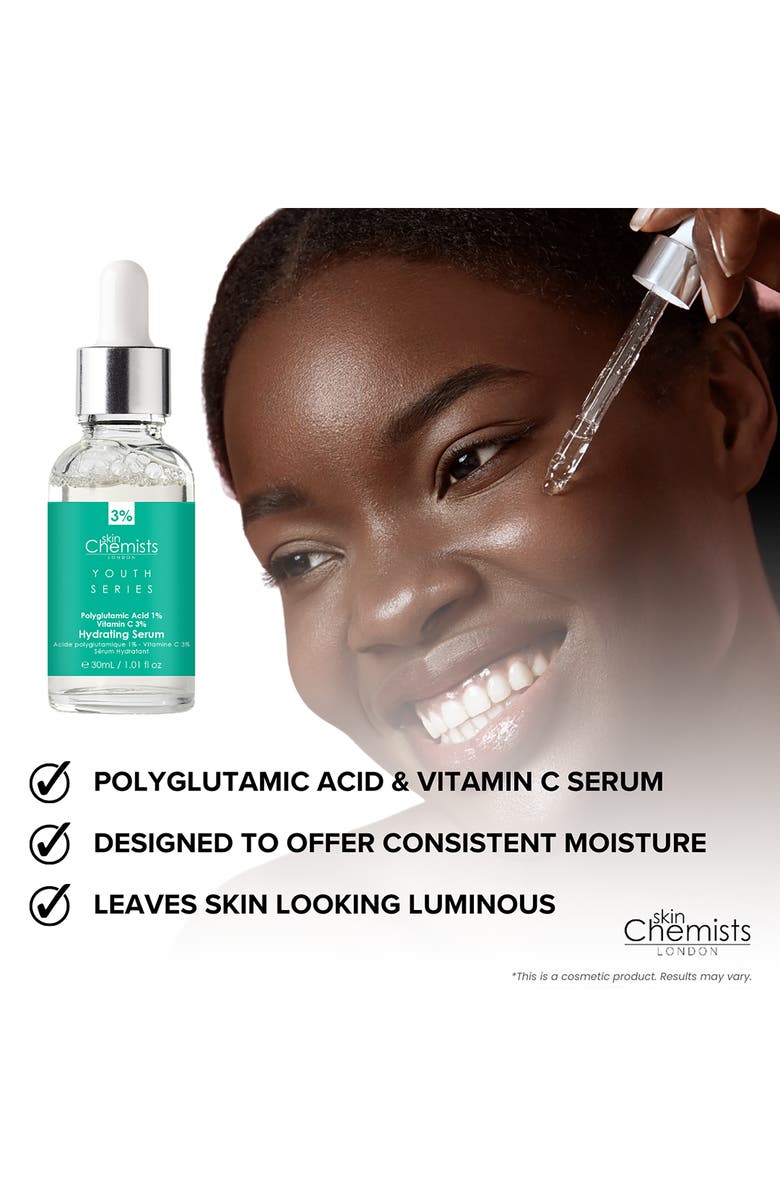 SKINCHEMISTS Polyglutamic Acid & Vitamin C Hydrating Serum - 30ml, Alternate, color, 