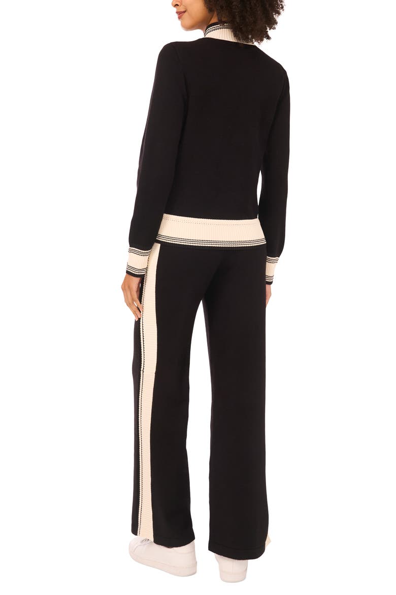 Contrast Detail Track Pants, Alternate, color, RICH BLACK