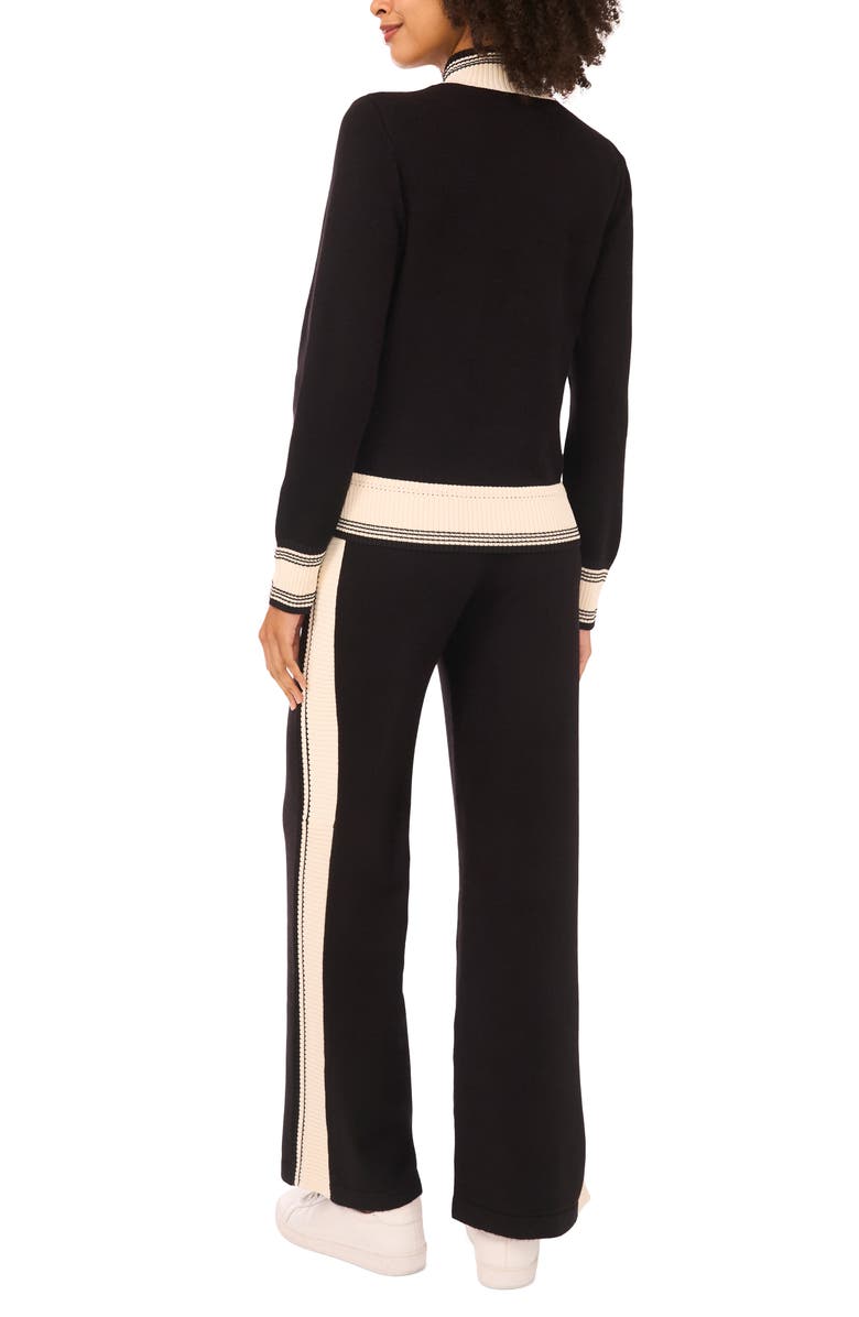 Vince Camuto Contrast Detail Track Pants, Alternate, color, Rich Black