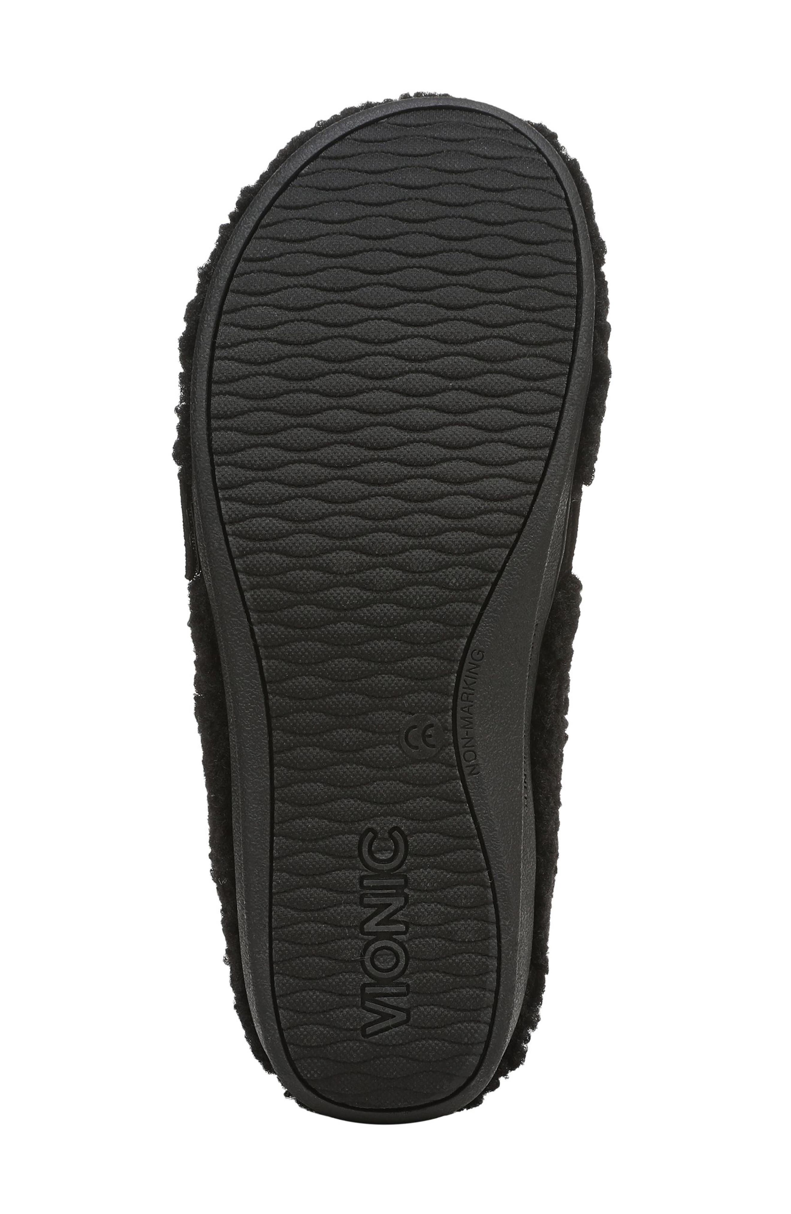 Vionic Imogen Faux Shearling Clog, Alternate, color, Black