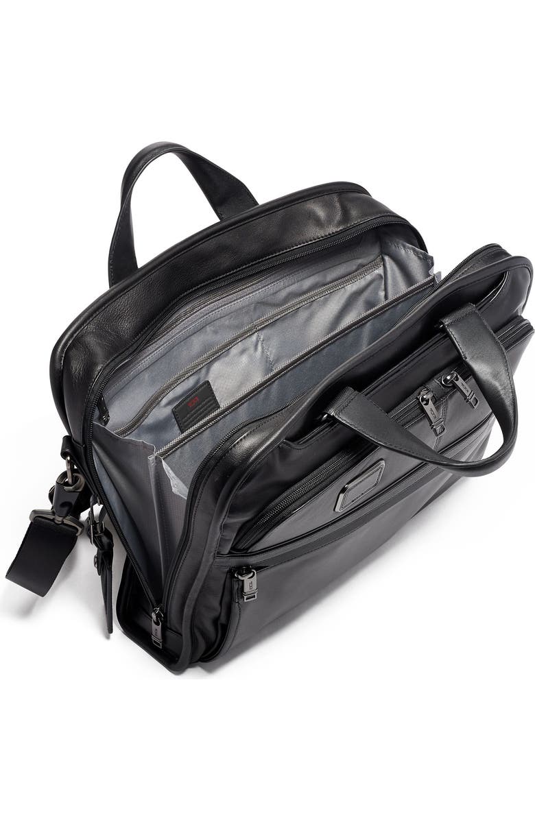 TUMI Alpha 3 Organizer Portfolio Leather Briefcase, Alternate, color,