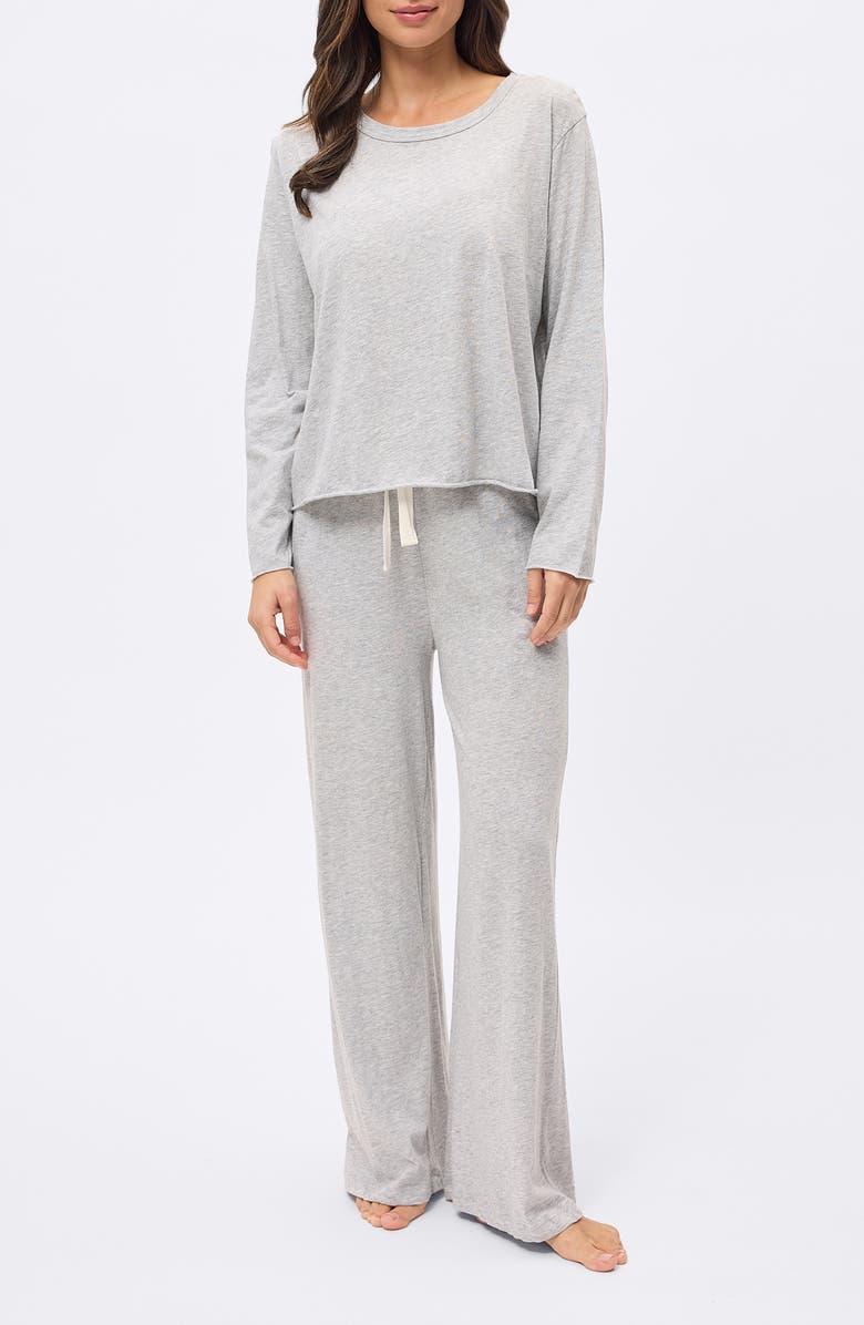 Papinelle Jada Organic Cotton Pajamas, Alternate, color, Grey