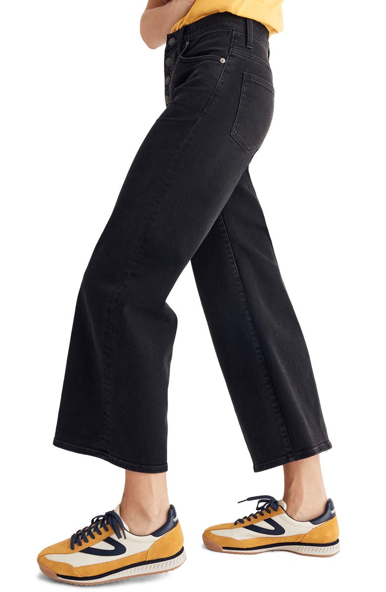 Madewell Button Fly Crop Wide Leg Jeans, Alternate, color, 