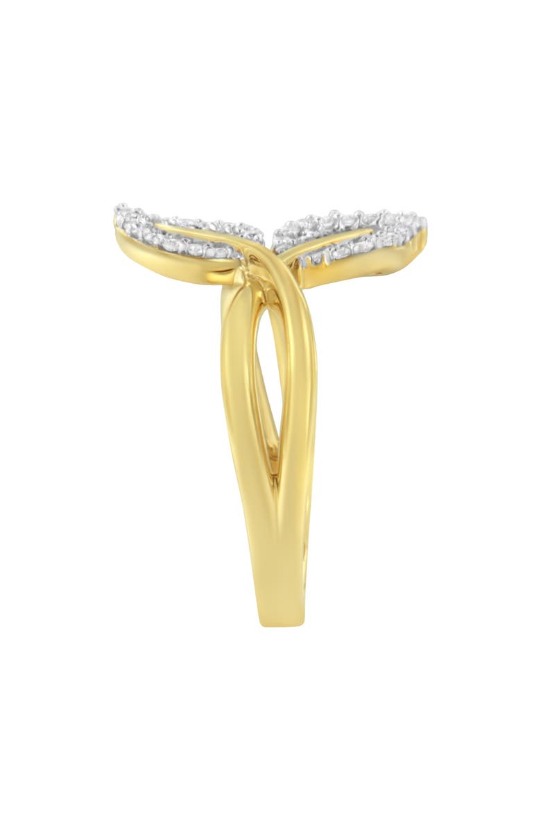 Haus of Brilliance 10K Yellow Gold 3/8 Cttw Diamond Leaf Cocktail Ring, Alternate, color, Yellow Gold