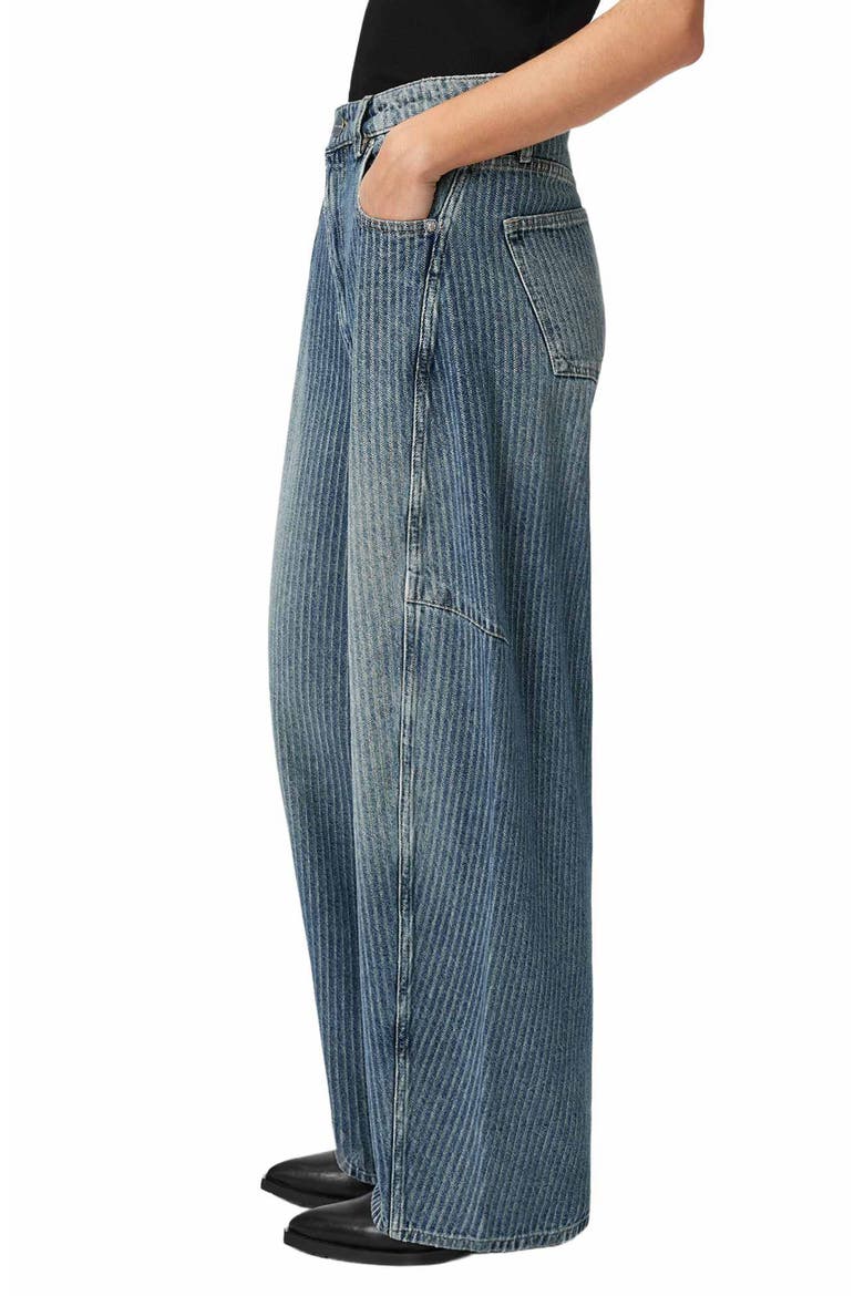 Carter Stripe Barrel Leg Jeans, Alternate, color, TITAN BLUE