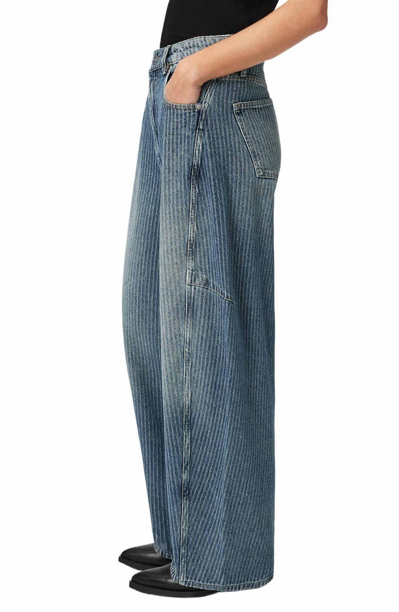 AllSaints Carter Stripe Barrel Leg Jeans, Alternate, color, 