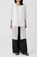Eileen Fisher Open Front Silk Chiffon Jacket