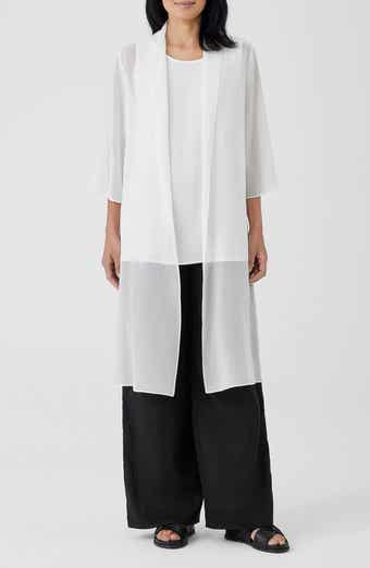 Eileen Fisher Open Front Silk Chiffon Jacket