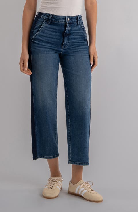 Ashton High Waist Crop Barrel Jeans (Power)