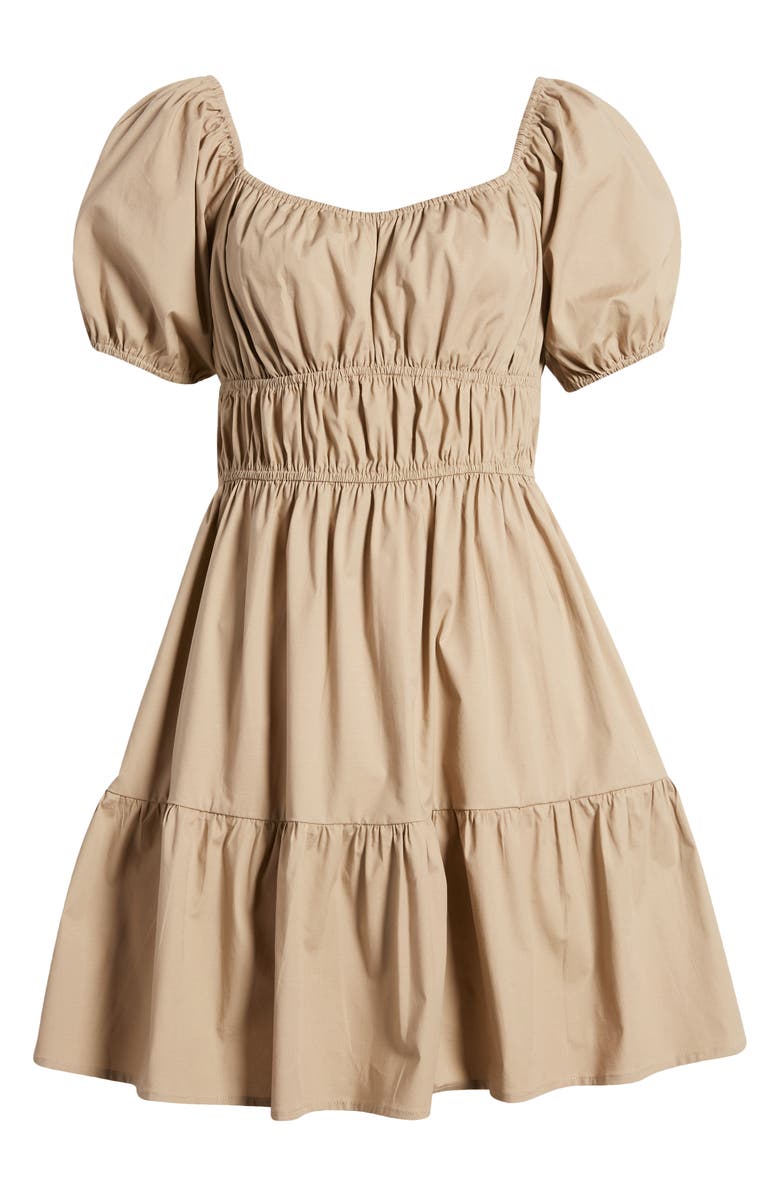 BP. Shirred Puff Sleeve Dress, Alternate, color,