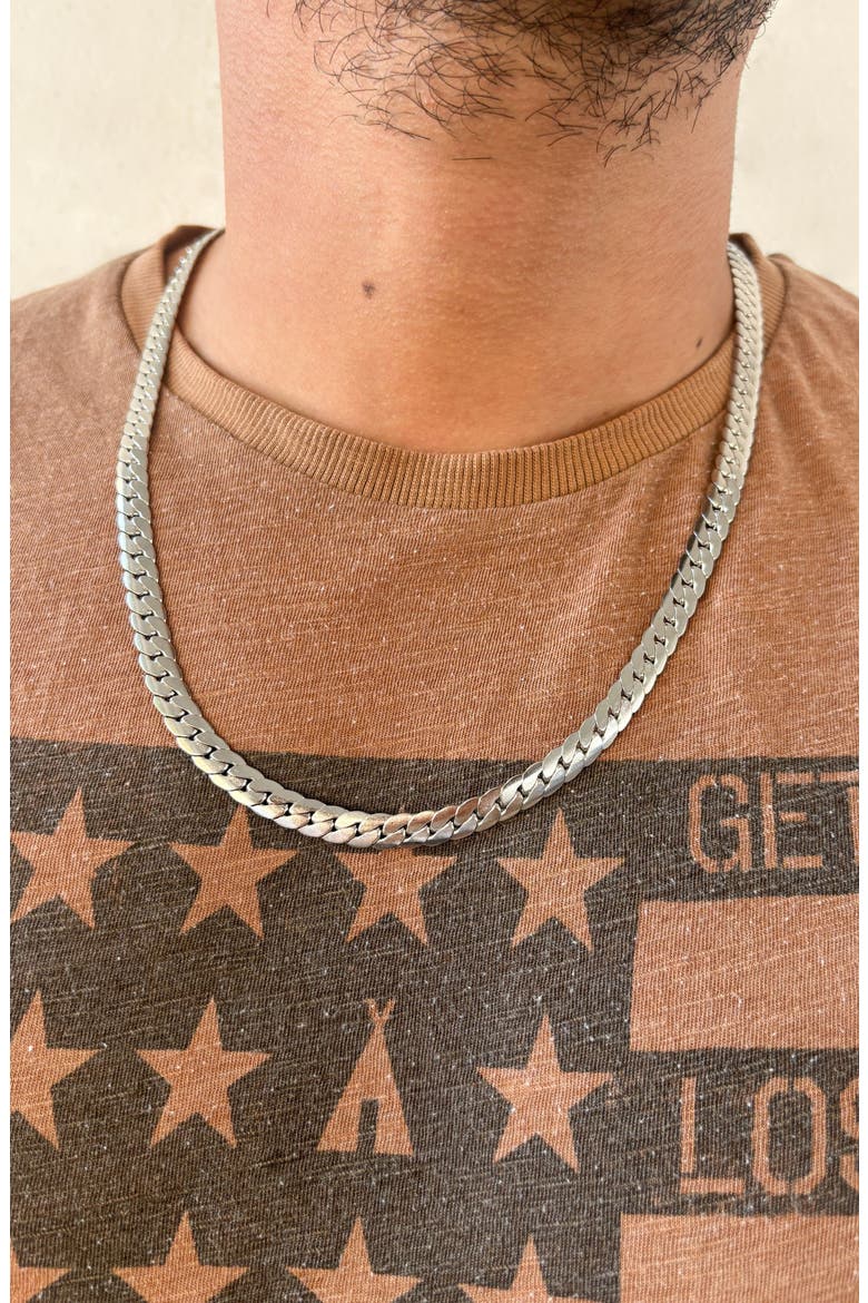 Men's Curb Chain Necklace, Alternate, color, SILVER