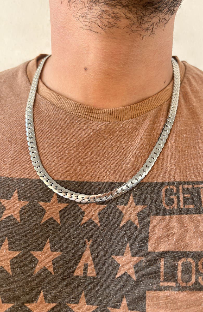 Adornia Men's Curb Chain Necklace, Alternate, color, Silver