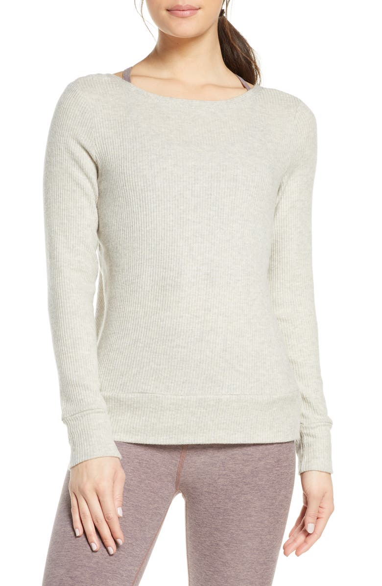 Beyond Yoga In Line Reversible Ribbed Pullover, Main, color, 