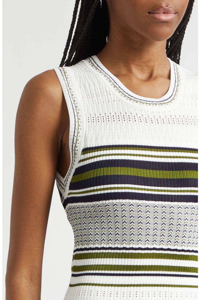 Dawna Mixed Stripe Merino Wool Sweater Dress, Alternate, color, NAVY/ CACTUS/ OFF WHITE