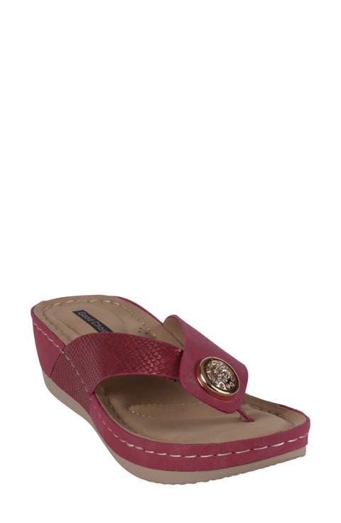 Dafni Snakeskin Embossed Wedge Sandal (Women)