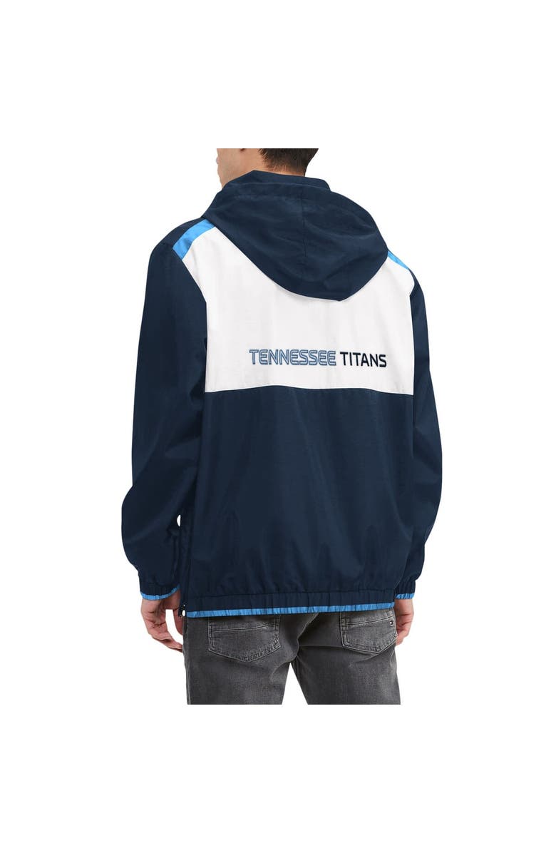 Tommy Hilfiger Men's Tommy Hilfiger Navy/White Tennessee Titans Carter Half-Zip Hooded Top, Alternate, color, Navy
