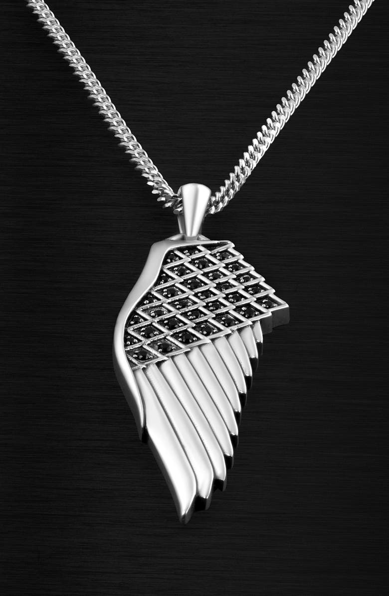 Vincero Men's Wing Pendant Necklace, Alternate, color, Sliver
