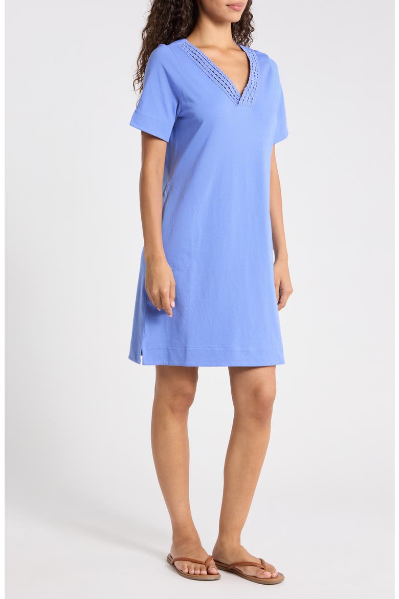 Island Scape Braided Trim Dress, Alternate, color, BLUE COVE