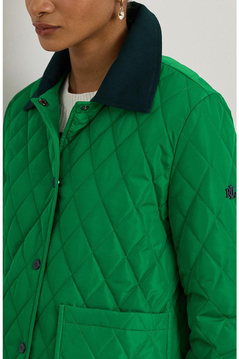 Twill Collar Quilted Jacket, Alternate, color, STEM