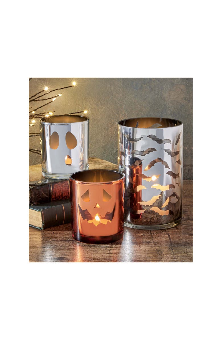 tag Jack O'Lantern Mercury Tealight Holder Halloween Decor, Alternate, color, Orange