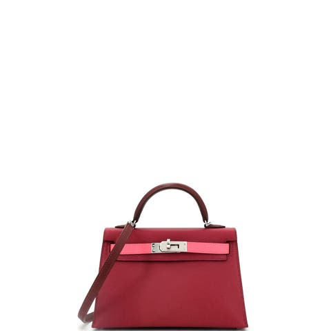 Kelly Mini II Bag Tricolor Epsom with Palladium Hardware 20