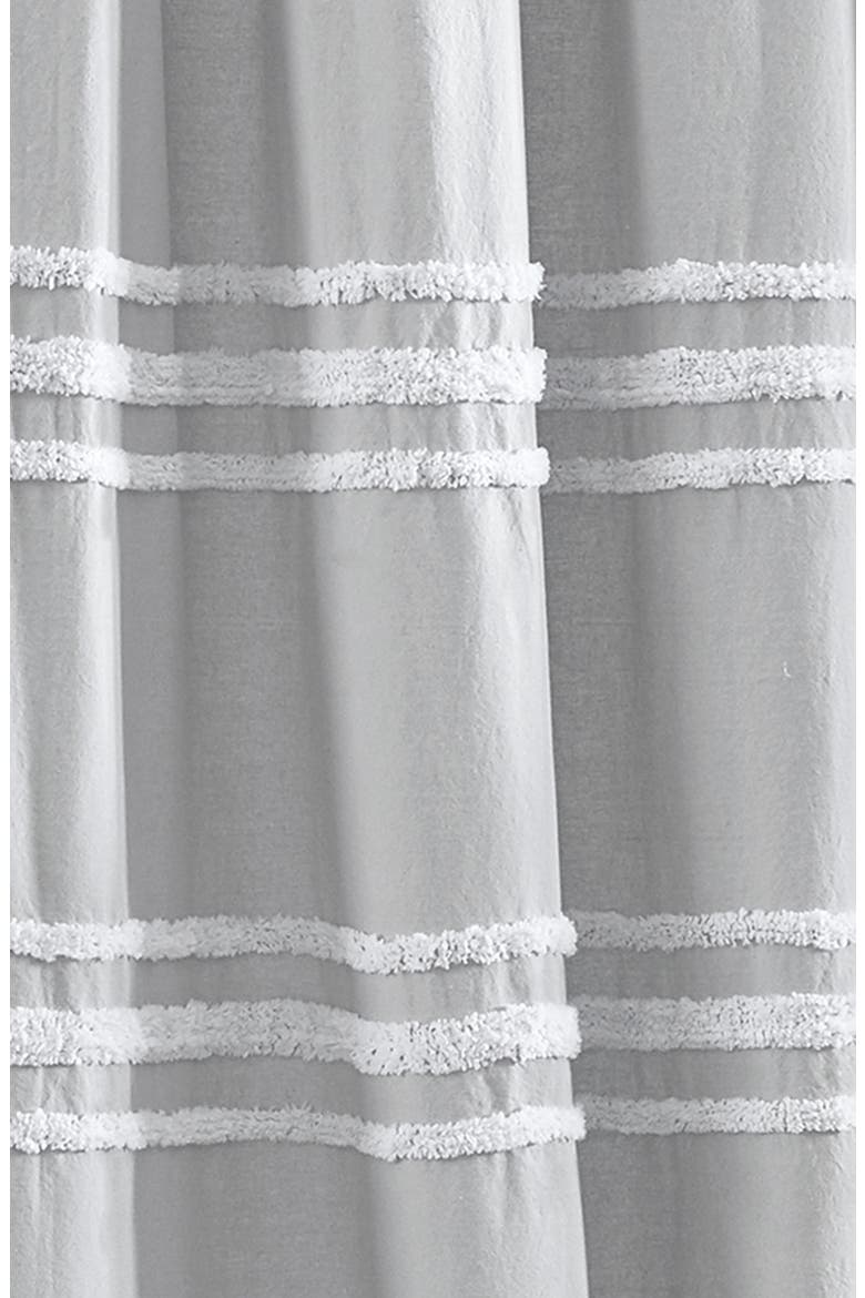 Chenille Stripe Shower Curtain, Alternate, color, GREY