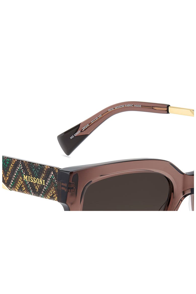 53mm Gradient Square Sunglasses, Alternate, color, BROWN/ BROWN SF