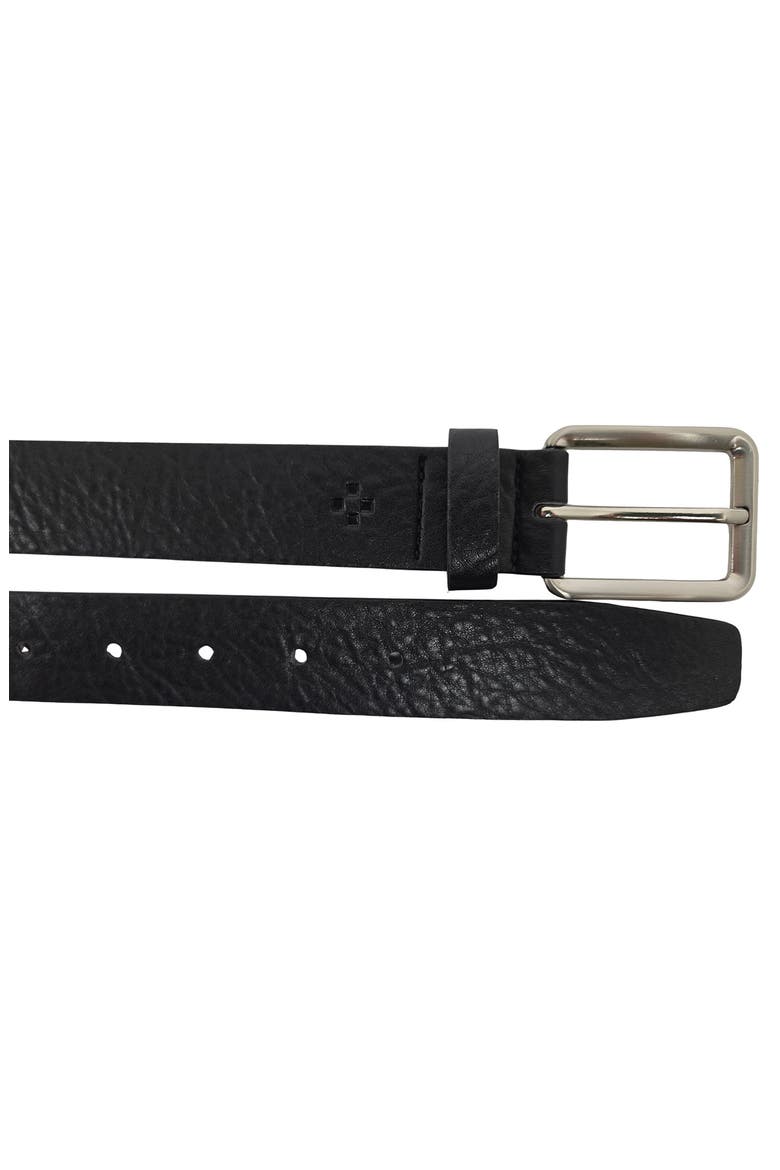 Tumbled Leather Belt, Alternate, color, BLACK