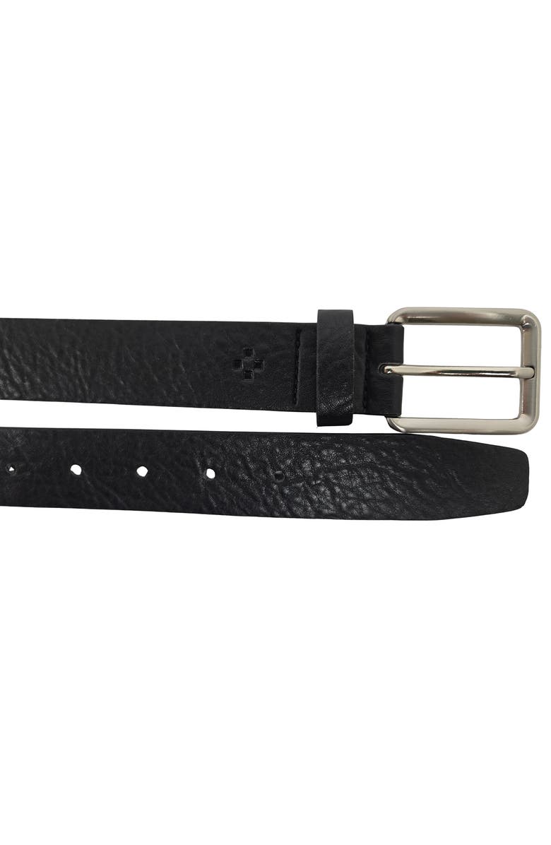 Vince Camuto Tumbled Leather Belt, Alternate, color, Black