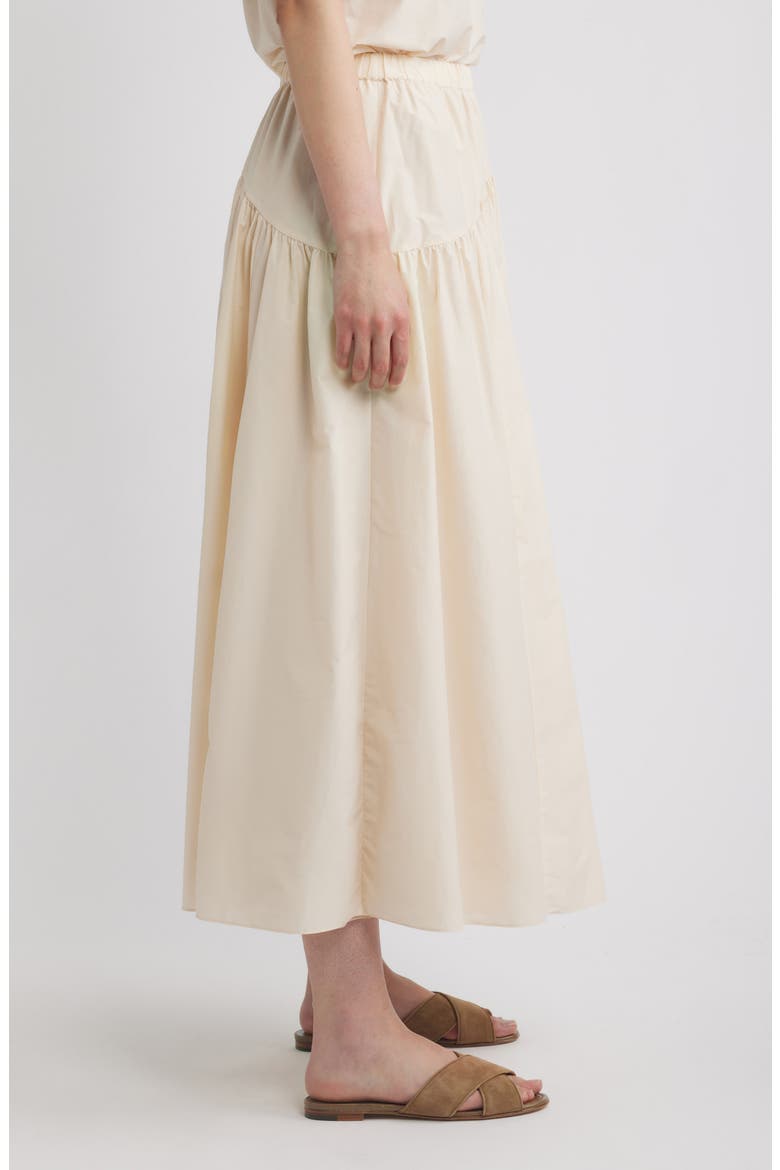 Cotton Blend Midi Skirt, Alternate, color, ALMOND