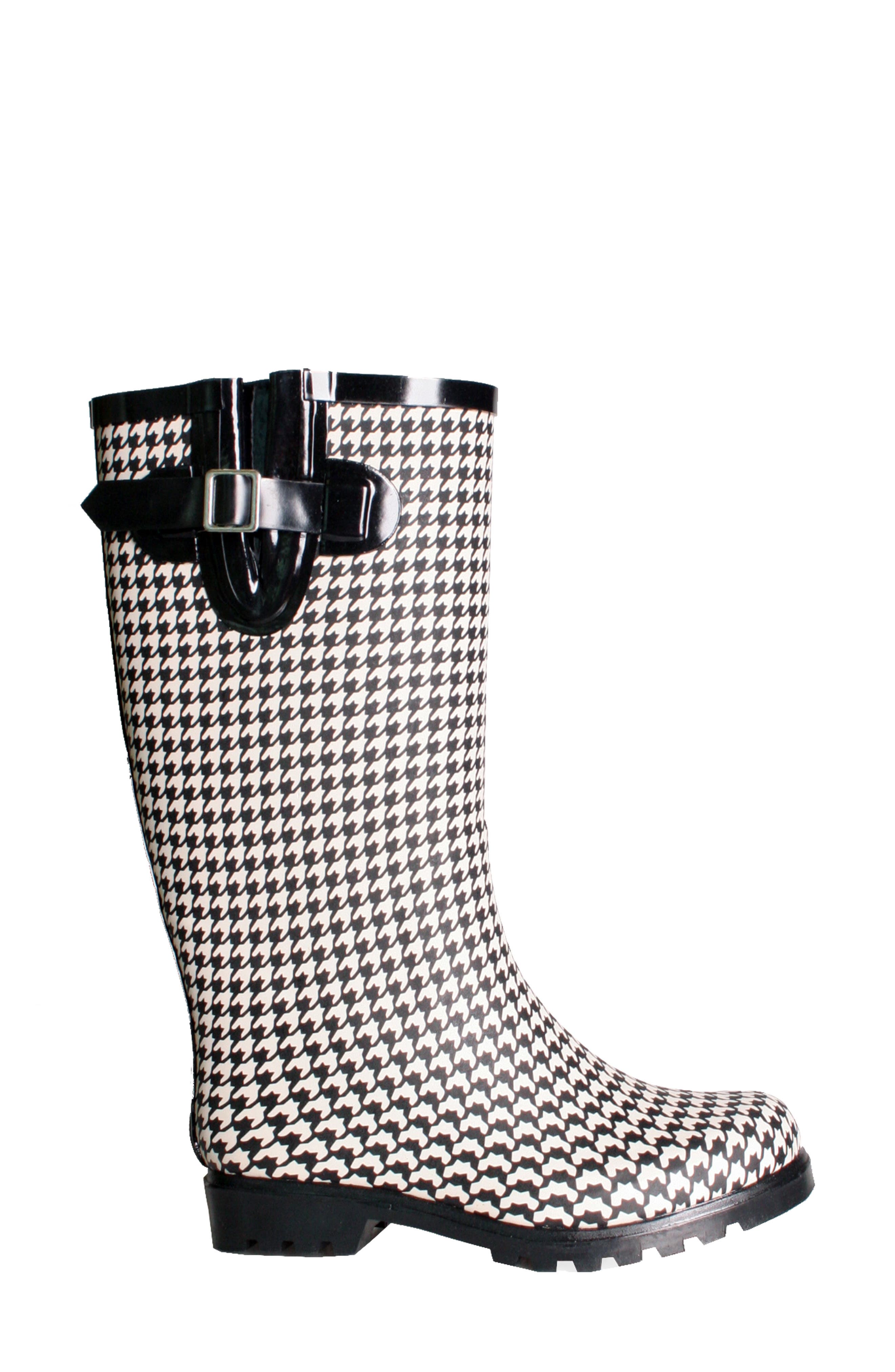 Nomad Puddles Waterproof Rain Boot, Alternate, color, Black Houndstooth