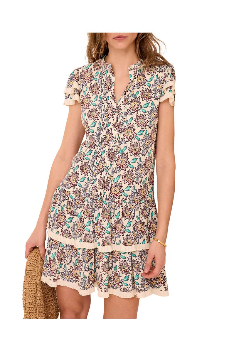 MINT VELVET Soft Petal Ruffle Mini Dress, Main, color, Burgundy