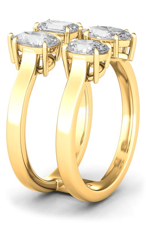 Hautecarat Fancy 4-stone Lab Created Diamond Ring In 18k Yellow Gold