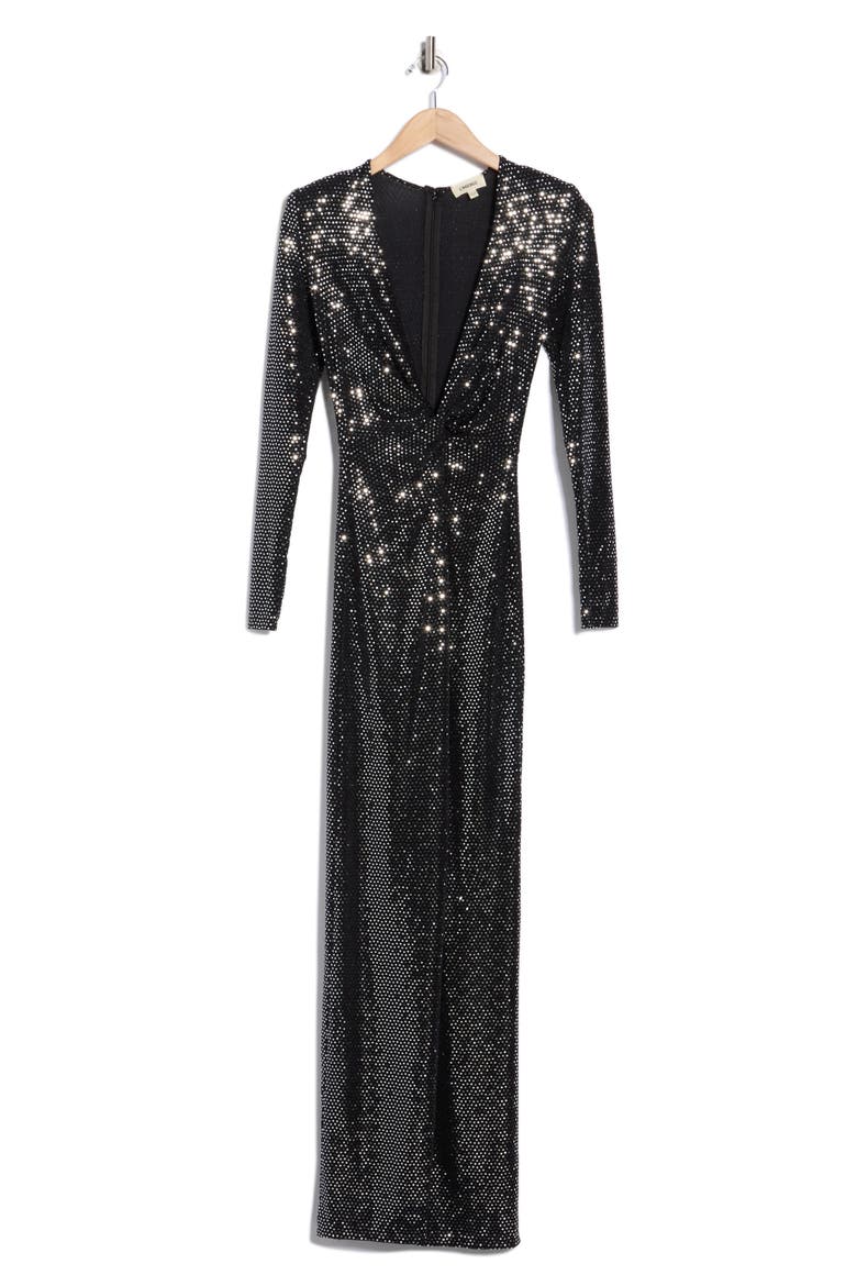 Rosetta Twist Front Dress, Alternate, color, BLACK/ SILVER