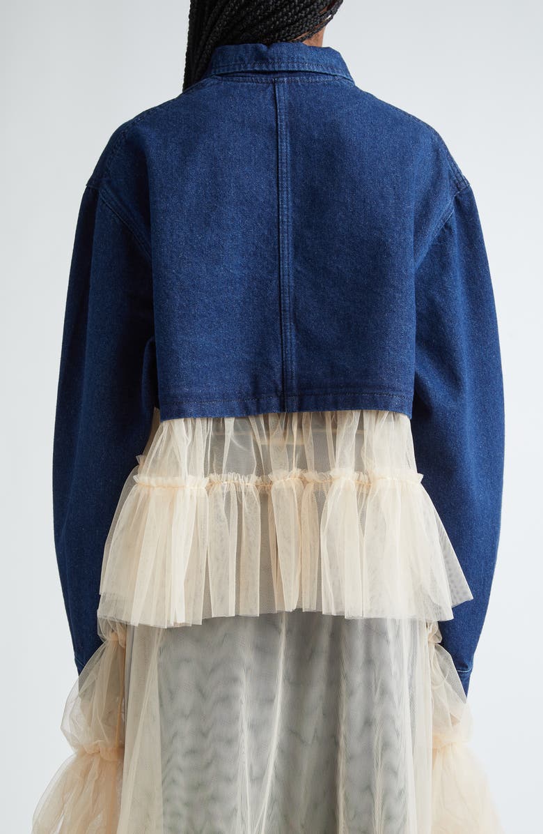 renaissance renaissance Kiri Ruffle Hem Denim Jacket, Alternate, color, 