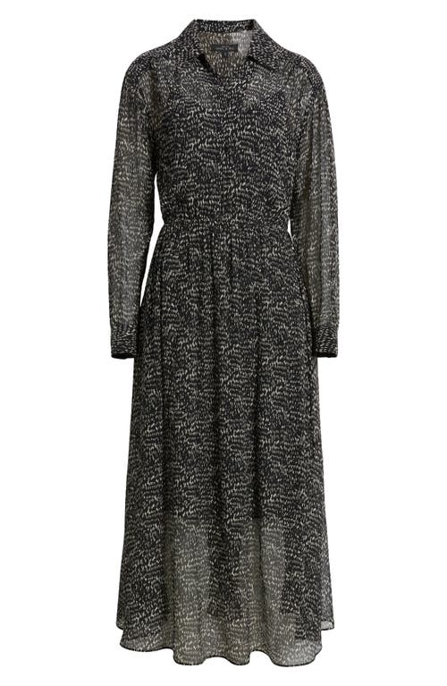 Rag & Bone Emmy Long Sleeve Silk Blend Dress In Black