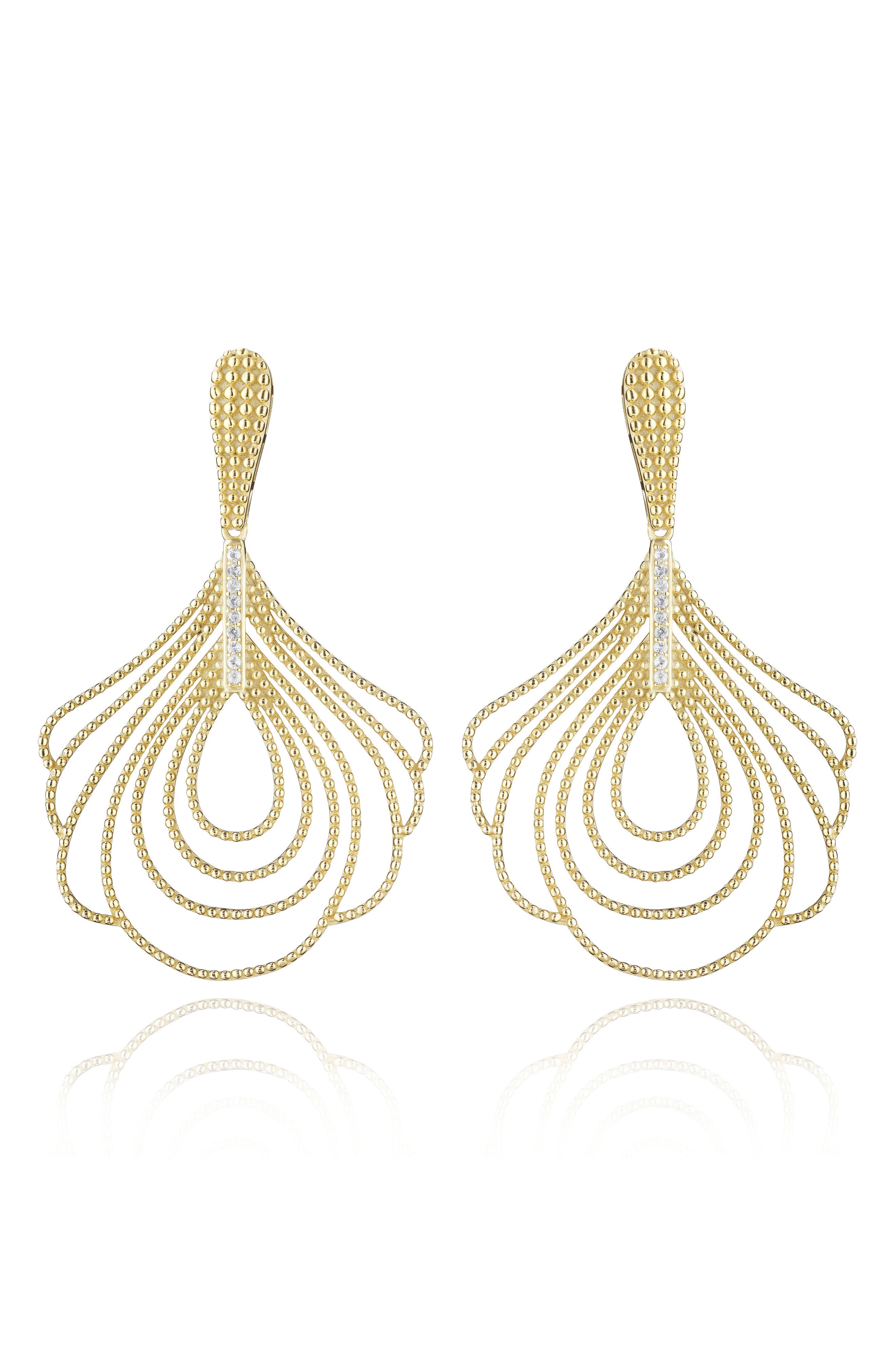 House of Frosted Topaz Bubble Texture Drop Earrings