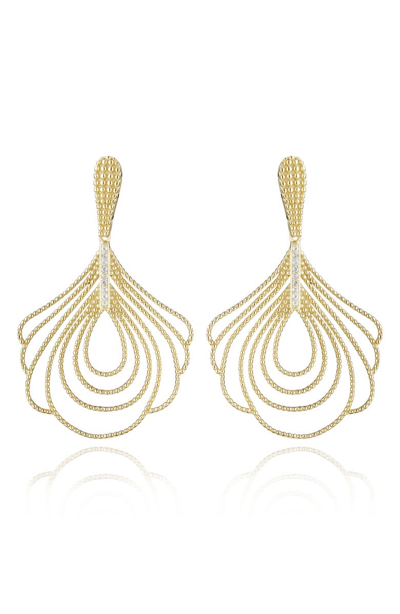 House of Frosted Topaz Bubble Texture Drop Earrings, Main, color, Gold