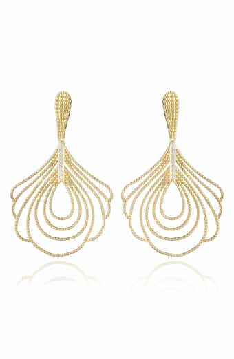 House of Frosted Topaz Bubble Texture Drop Earrings